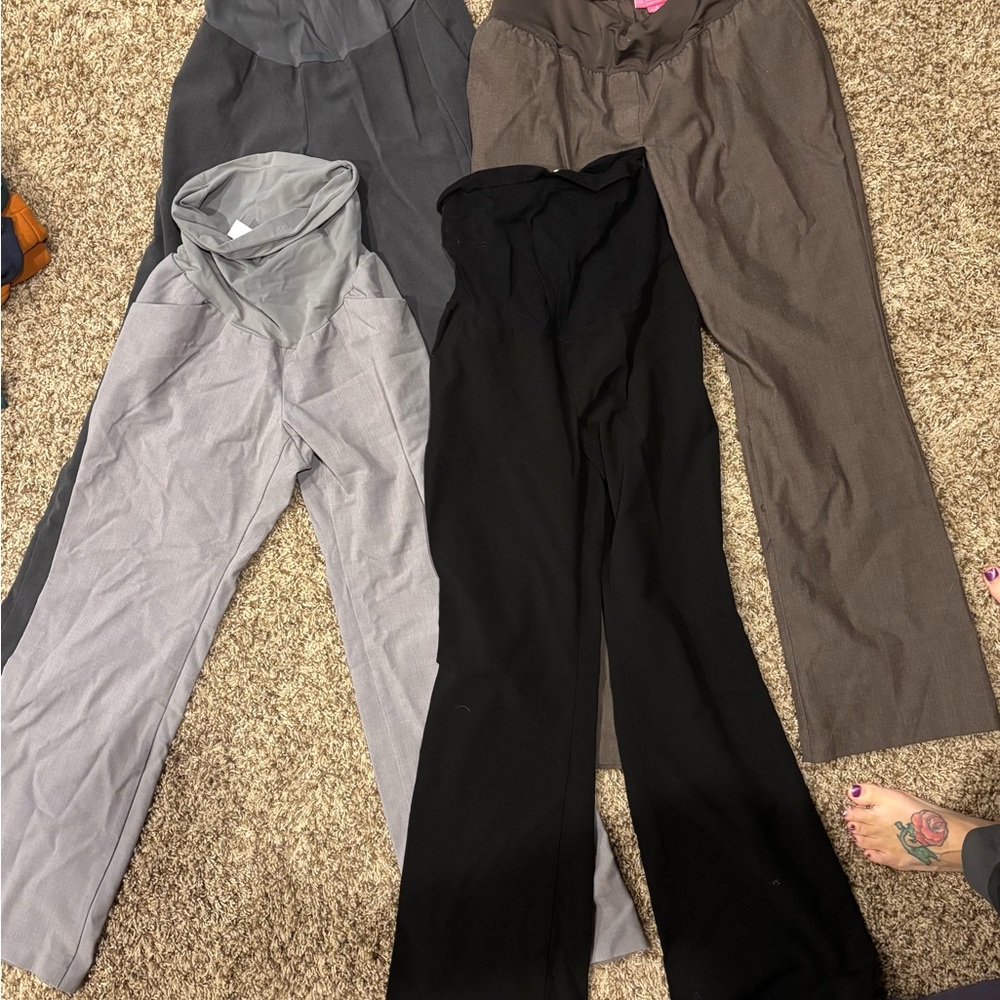 Motherhood Maternity Wide Leg Pants - Black, Gray, Brown
